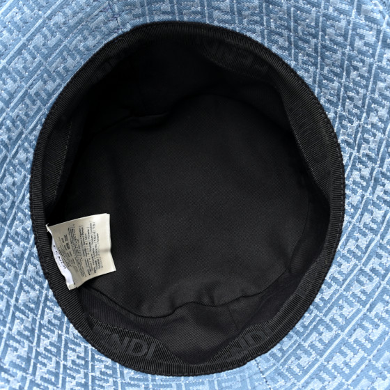 FENDI Denim Frayed FF Bucket Hat L Blue 1576638 | FASHIONPHILE