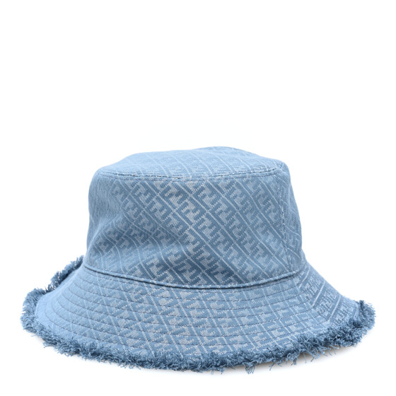 FENDI Denim Frayed FF Bucket Hat L Blue 1576638 | FASHIONPHILE
