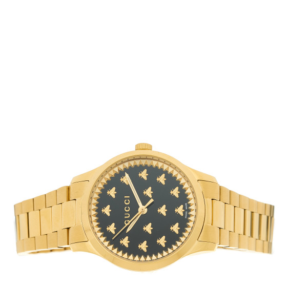GUCCI Stainless Steel 32mm G-Timeless Bee Quartz Watch Black