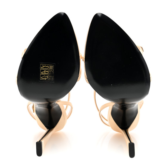 Saint Laurent ☆ Nuit 110 サンダル Saint Laurent New Nuit 110 Crystal-embellished Satin Sandals