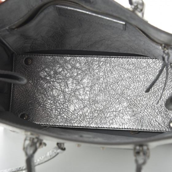 BALENCIAGA Metallic Calfskin Papier A6 Zip Around Tote
