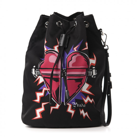 [新品]PRADA 2WAY TESSUTO SAFFIANO FUXIA PRADA Tessuto Nylon Pietre Jeweled Shoulder Bag Fuxia