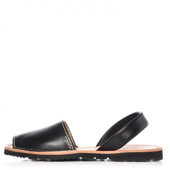 サンダル・ミュール Prada Sandalo Slingback In Pelle PRADA Vitello Slingback Flat Sandals 37 Black 274492