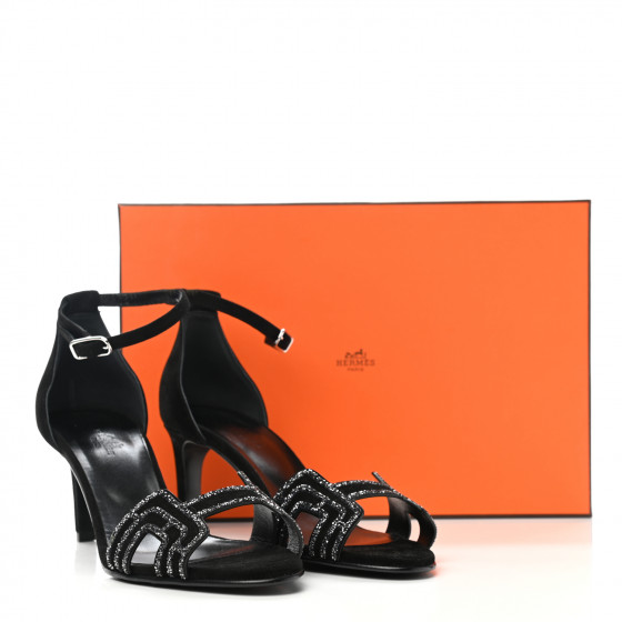 HERMES シックな【Sandali Jaures】カーフスキン ブラック 人気 HERMES シックな【Sandali Jaures】カーフスキン ブラック 人気