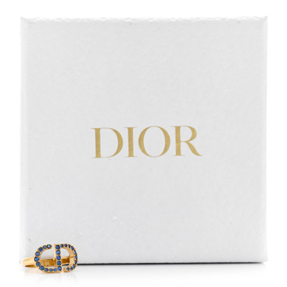Dior ゴールドメッキリング Sサイズ クリスタル装飾 お手頃価格 Dior クリスタル装飾 Sサイズ ゴールドメッキリング
