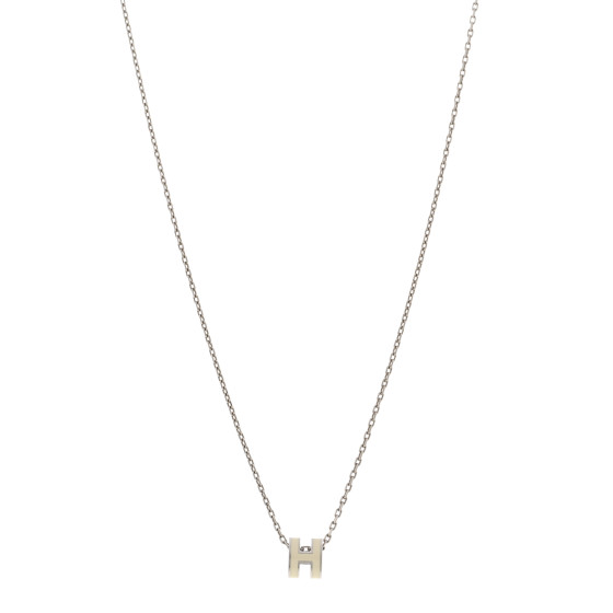 アクセサリー HERMES POP H white pinkgold 即日発送】エルメス ミニ ポップ H ペンダント ホワイト (HERMES