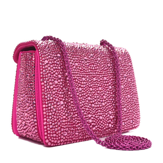 【関税&送料込】Valentino Garavani Pink Suede And Fabric Upv VALENTINO GARAVANI Upvillage embossed leather-trimmed