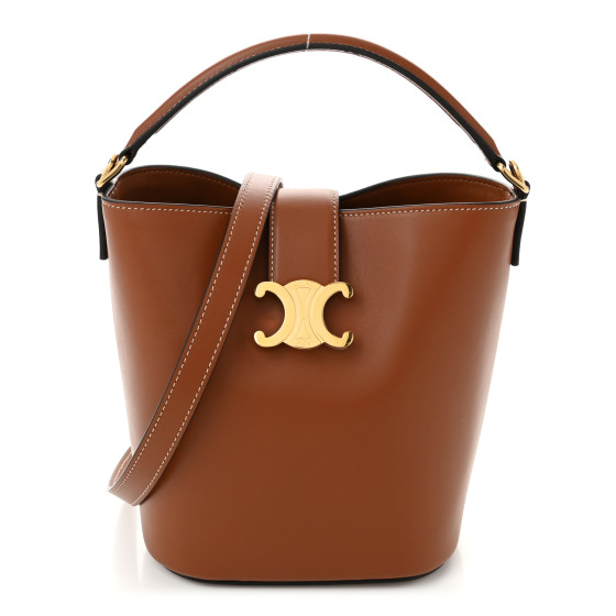 CELINE Smooth Calfskin Triomphe Small Louise Bag Tan