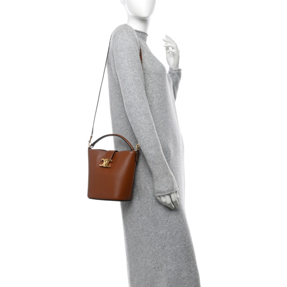 CELINE Smooth Calfskin Triomphe Small Louise Bag Tan