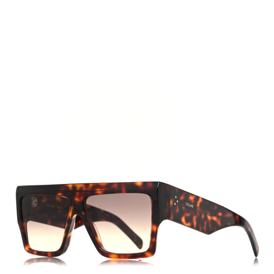 CELINE Acetate Rectangular Sunglasses CL400921 Dark Havana