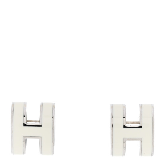 【お揃いもGood♪】HERMES Mini Pop H Earrings Palladium お揃いもGood♪】HERMES Mini Pop H Earrings Palladium