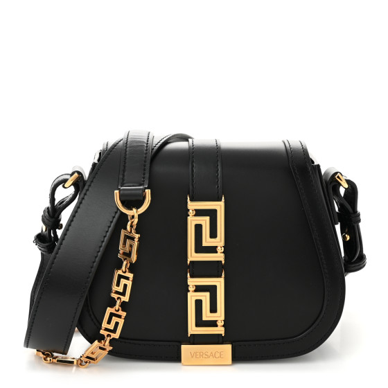 Versace★素敵！Black Leather Greca Goddess Shoulder Bag Versace Greca Goddess Shoulder Bag | Black | FARFETCH