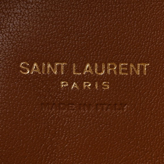 SAINT LAURENT Raffia Calfskin Monogram Jamie Cube Beige