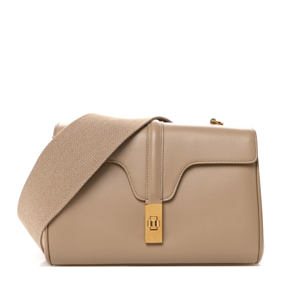 CELINE Smooth Calfskin Teen Soft 16 Shoulder Bag Safari
