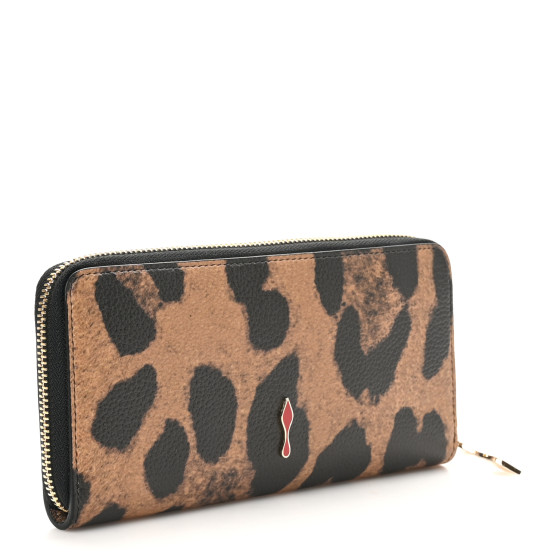 Christian Louboutin ヒョウ柄長財布 CHRISTIAN LOUBOUTIN Calfskin Empire Leopard Panettone Zip