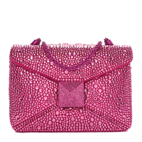 mｍczoVALENTINO GARAVANI クラッチバッグ ピンク VALENTINO GARAVANI Crystal Suede Embellished Small One Stud