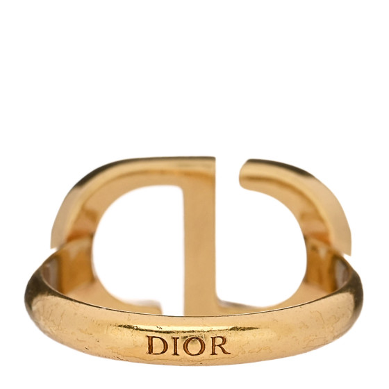 Dior ゴールドメッキリング Sサイズ クリスタル装飾 CHRISTIAN DIOR Metal Crystal CD Ring S Gold Blue 1675143