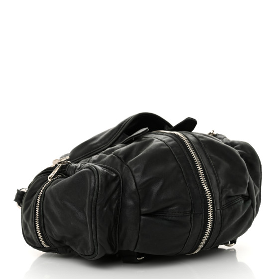 ALEXANDER WANG Lambskin Marti Backpack Bag Washed Black