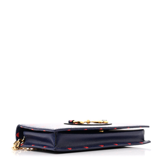 GUCCI Shangai Calfskin Polka Dot Horsebit 1955 Wallet On