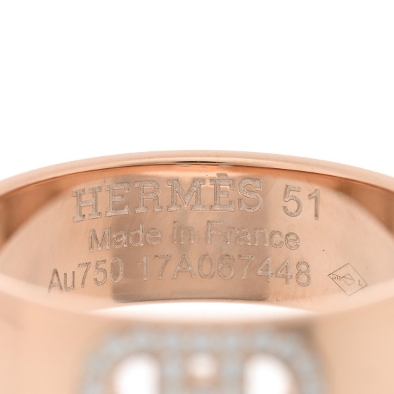 HERMES 稀少 上品 リング ピンクゴールド ダイヤ H d'ancre PM HERMES 稀少 上品 リング ピンクゴールド ダイヤ H d'ancre PM