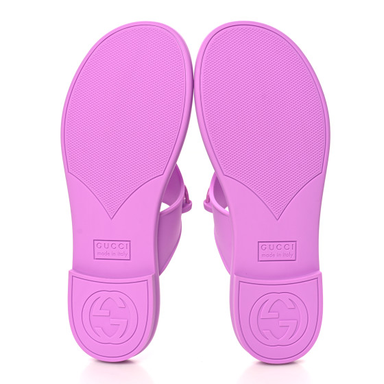 グッチ　ミュール GUCCI Rubber Womens Horsebit Thong Sandals 38 Candy Mousse