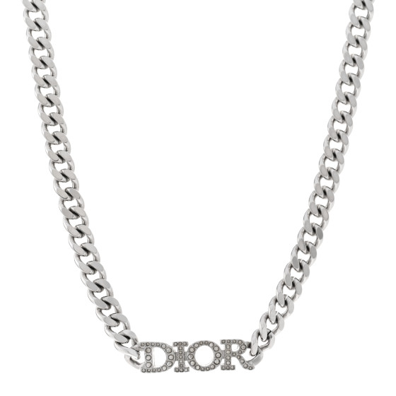 アクセサリー Christian Dior Logo silver necklace Christian Dior Logo Necklace Silver Vintage rnuzjv