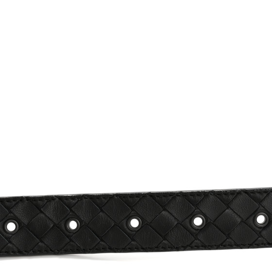 BOTTEGA VENETA Nappa Intrecciato Belt 80 32 Black 1666973