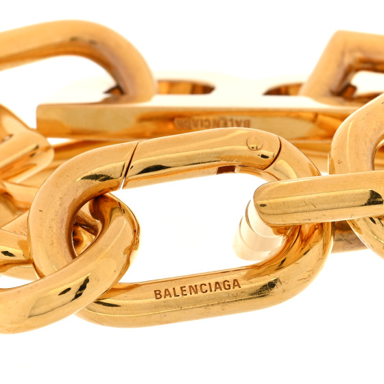 【BALENCIAGA】Gold-Tone Chain Bracelet Balenciaga Gold Thin B Chain Bracelet Balenciaga