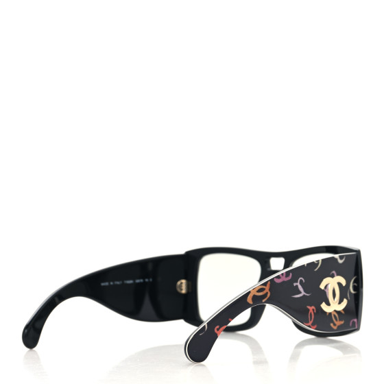 CHANEL Acetate CC Logo Square Sunglasses 71628 Black