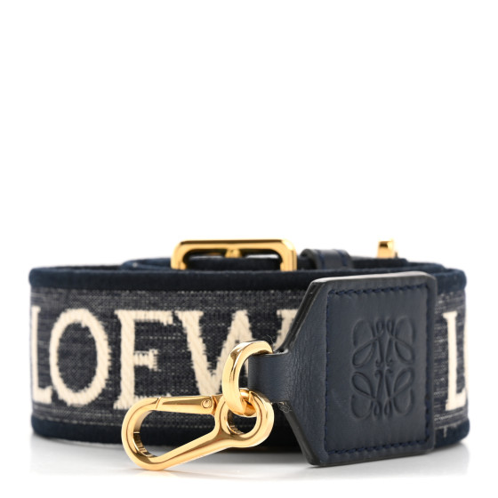 LOEWE Calfskin Jacquard Anagram Strap Deep Navy 1676404 LOEWE Calfskin Jacquard Anagram Strap Deep Navy 1676404