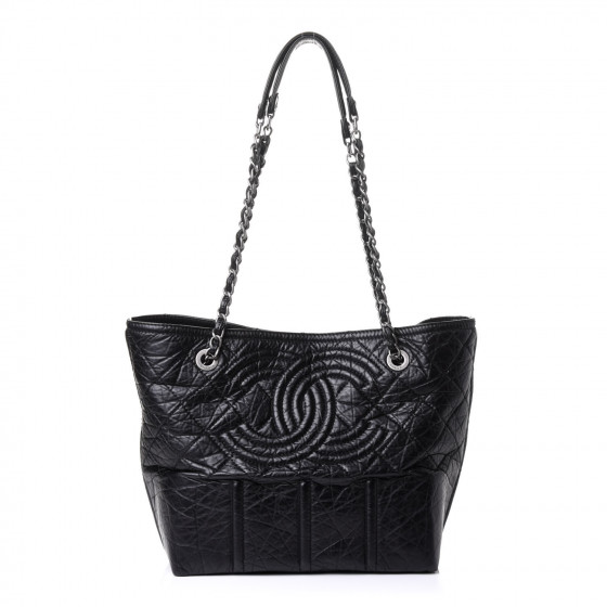 【CHANEL】Chanel Paris-Moscow Calfskin small Tote★ブラック CHANEL Calfskin Small Shopping In Moscow Tote Black 873469