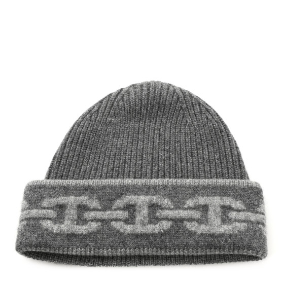 HERMES Cashmere Knit Heaven Beanie S Charbon Flanelle