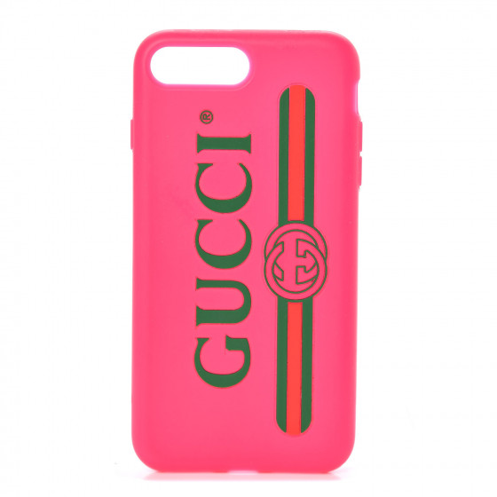 GUCCI iPhone7.8plusケース（GUCCI Rubber Gucci Print iPhone 7