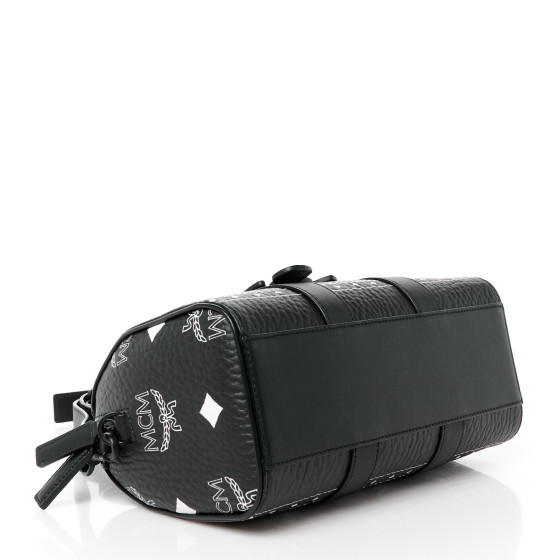 MCM Visetos Bandana Small Aren Boston Bag Black 1544803