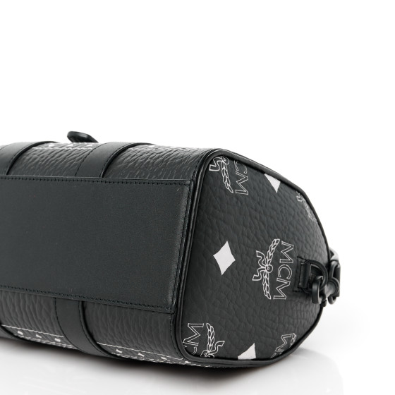 MCM Visetos Bandana Small Aren Boston Bag Black 1544803
