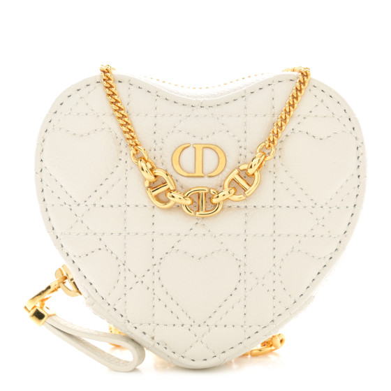 CHRISTIAN DIOR Calfskin Cannage Dioramour Caro Heart Pouch