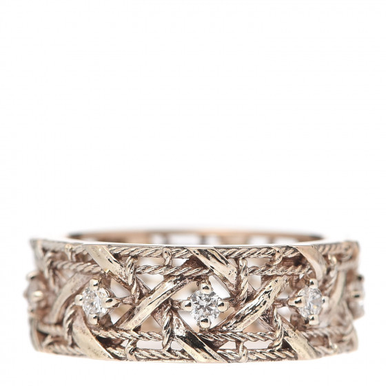 Diorリング　Mサイズ CHRISTIAN DIOR 18K Rose Gold Diamond My Dior Band Ring 50
