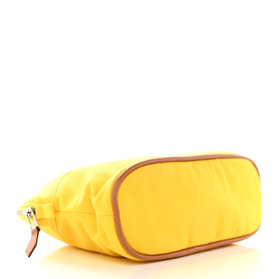 HERMES Cotton Canvas Mini Bolide Travel Cosmetic Pouch