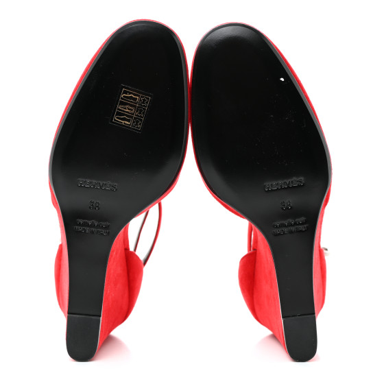 ヴィンテージ 訳アリ HERMES スパッツ レギンス 36  フランス製 HERMES Suede Goatskin Elda Espadrille Wedge Sandals 36 Vert