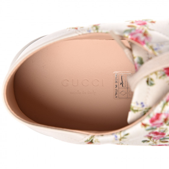 ひつじページ ROSE GUCCI Calfskin Web Rose Print Bee Embroidered Womens Ace