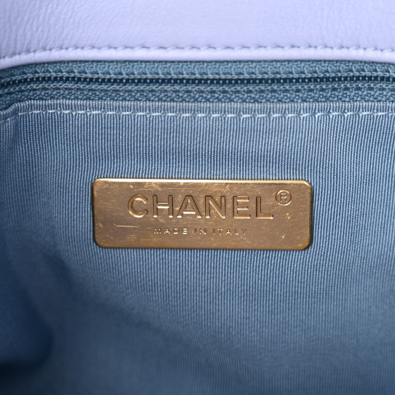 メル56906 CHANEL Lambskin Quilted Chain Logo Top Handle Flap Blue