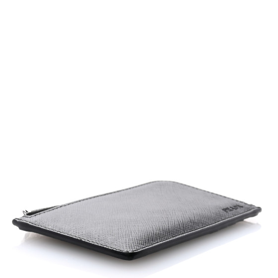 PRADA★Black zip card holder in Saffiano 1MB048QHH Prada Black zip card holder in Saffiano | TheDoubleF