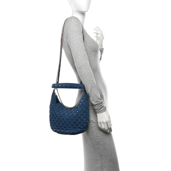 VALENTINOのショルダーバック♪★ROCKSTUD SPIKE HOBO S★デニム 3W2B0M31WAS_0NO-4_b0439347-
