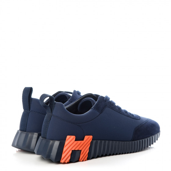 【365⚫︎ 】BRUNT CHECKMATE JAMESHOOK HERMES Technical Jersey Suede Goatskin Bouncing Sneakers 36