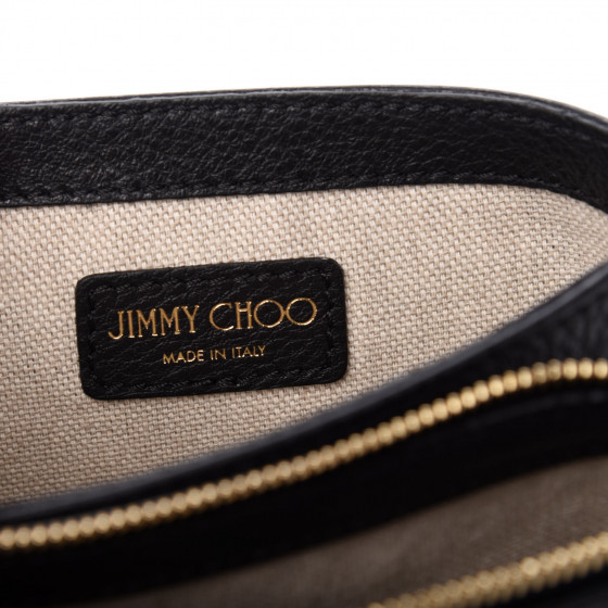 JIMMY CHOO Calfskin Shadow Crossbody Bag Black 690927