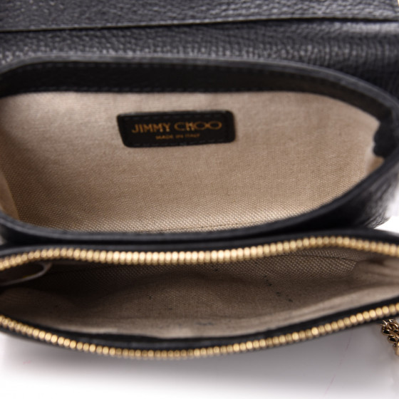 JIMMY CHOO Calfskin Shadow Crossbody Bag Black 690927