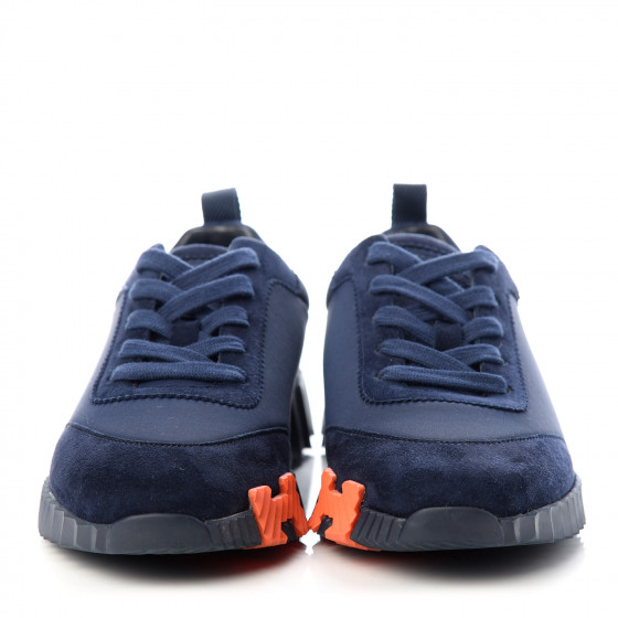 HERMES Technical Jersey Suede Goatskin Bouncing Sneakers 36