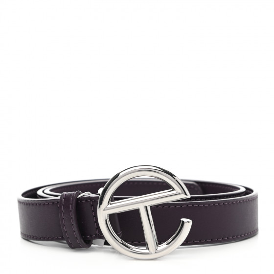 TELFAR Vegan Leather Logo Belt M/L Eggplant 970963