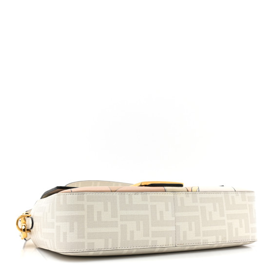 FENDI Glazed Fabric FF Bikini Girls Inlay Baguette Bianco