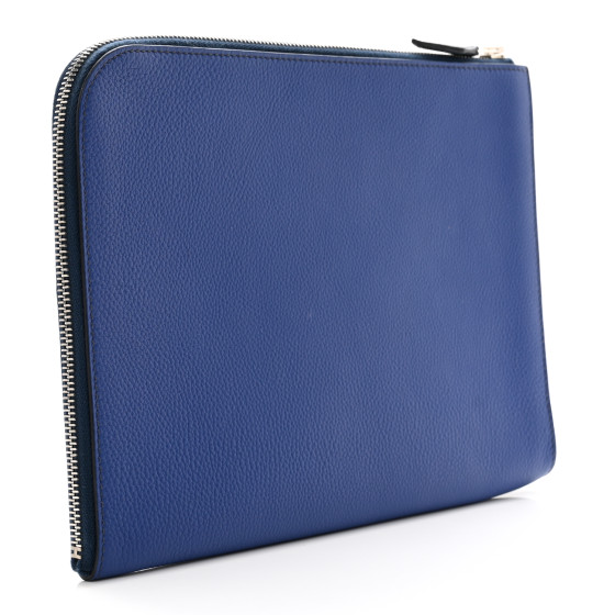 HERMES Togo Swift Endless Road Zip Tablet Pouch Bleu de